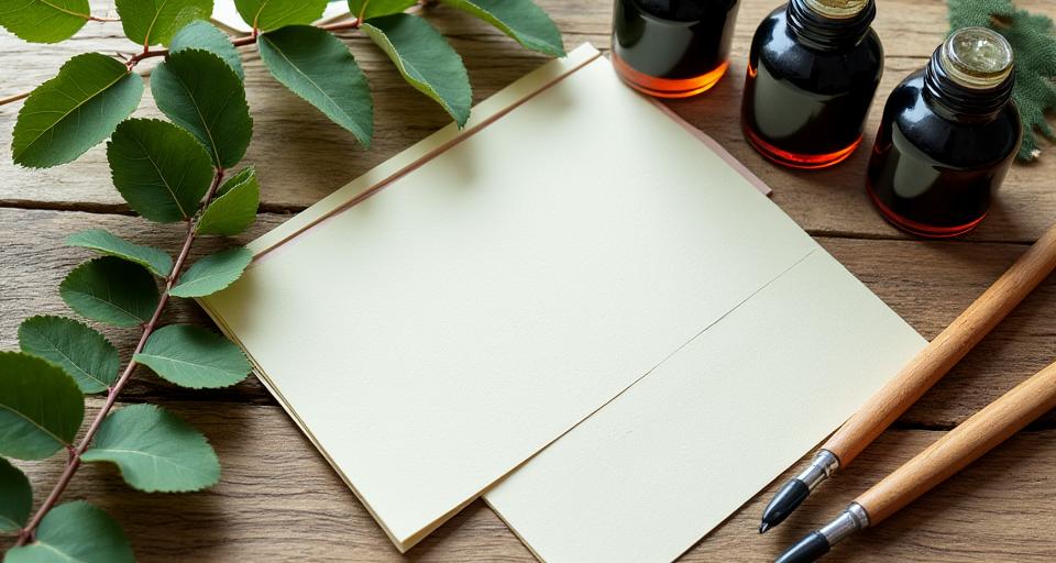 Materiales ecológicos para caligrafía sostenible